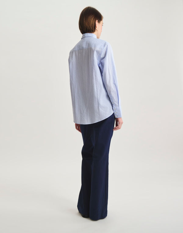 Ines De La Fressange Chemise Maureen En Coton Bleu Clair