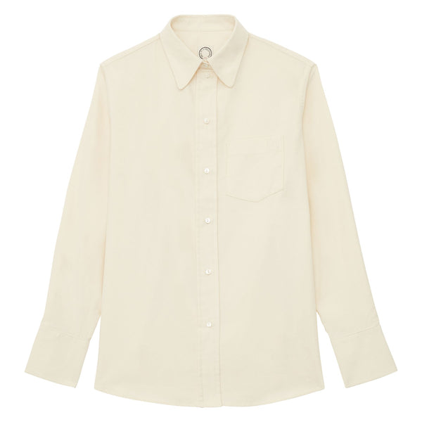 ines de la fressange Chemise Maureen en velours milleraies fin écru