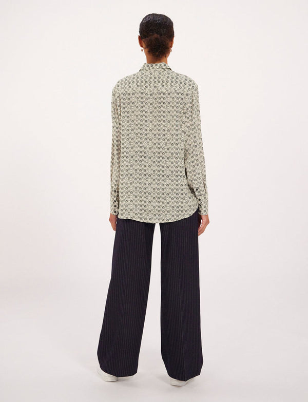 Ines De La Fressange Chemise Maureen Imprimé Feuille De Chêne