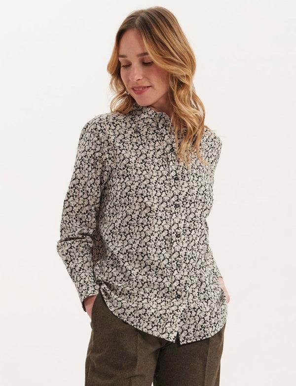 Ines De La Fressange Chemise Maureen Imprimée Noir Et Beige