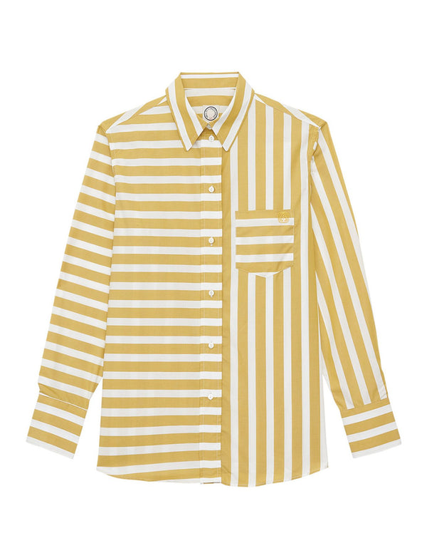 ines de la fressange Chemise Maureen jaune et blanche à rayures