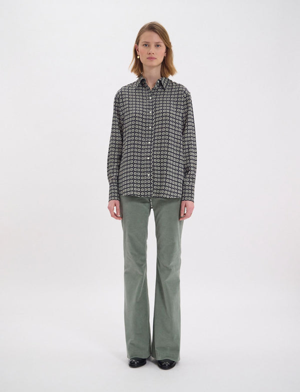 Ines De La Fressange Chemise Maureen Motifs Feuille De Chêne