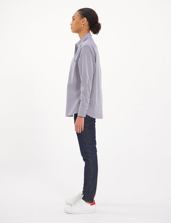 Ines De La Fressange Chemise Maureen Rayée Marine/blanc