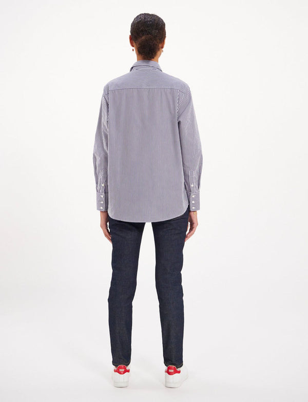 Ines De La Fressange Chemise Maureen Rayée Marine/blanc