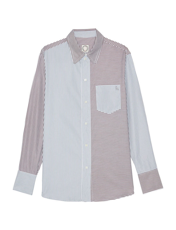 ines de la fressange Chemise Maureen rayures grises et marron