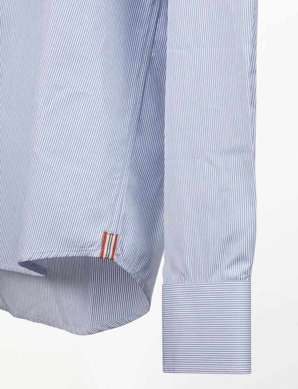 Ines De La Fressange Chemise Pour Homme Julien Rayée Bleue