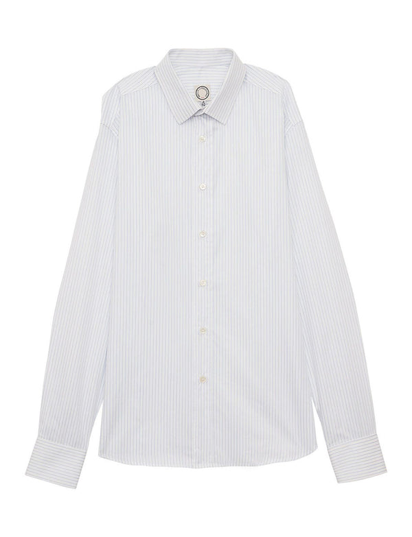 ines de la fressange Chemise pour homme Olivier blanche à fines rayures