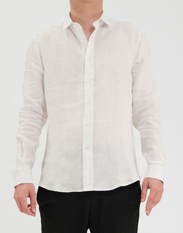 Ines De La Fressange Chemise Pour Homme Olivier Blanche En Lin