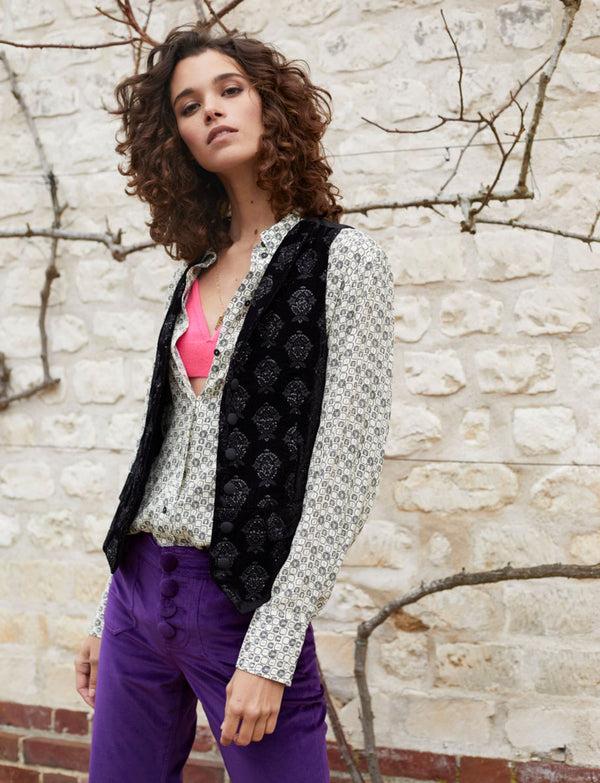 Ines De La Fressange Chemisier Ornella Imprimé Feuille De Chêne