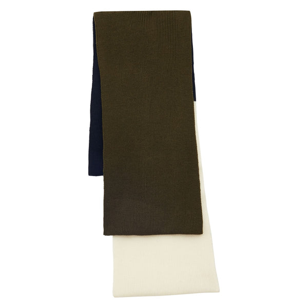 ines de la fressange Écharpe Ysée en laine marine kaki et écrue