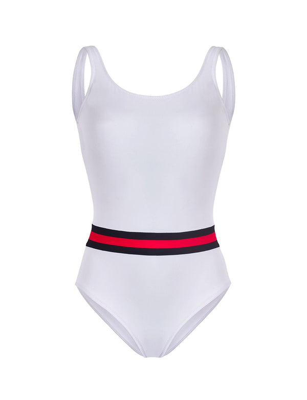 Ines De La Fressange Fashion Maillot De Bain Une Pièce Femme Uni Blanc Ines X Vilebrequin