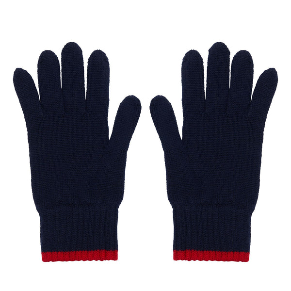 ines de la fressange Gants Bahia en maille marine filet rouge