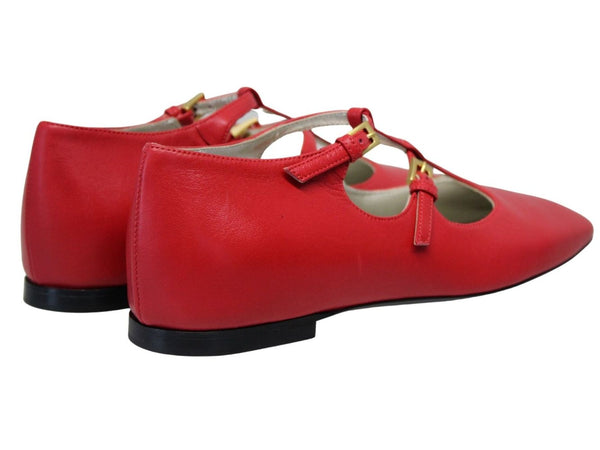 Ines De La Fressange Babies En Cuir Rouges