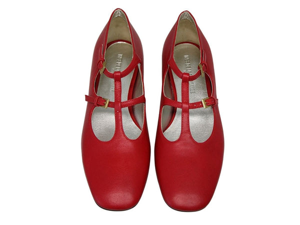 Ines De La Fressange Babies En Cuir Rouges