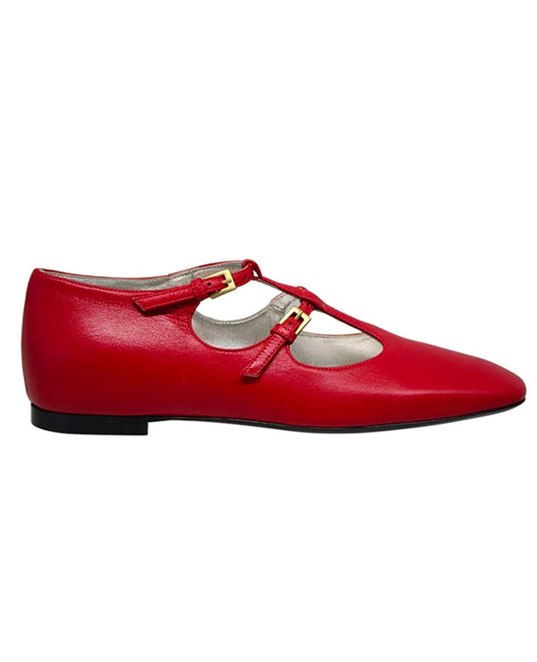 ines de la fressange Babies en cuir rouges