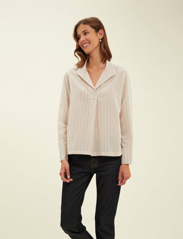 Ines De La Fressange Blouse Noa écrue à Rayures