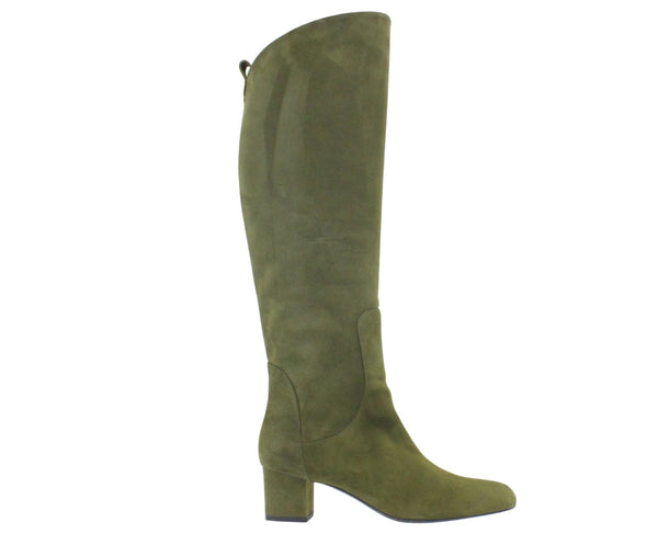 ines de la fressange Bottes à talons kaki en suède