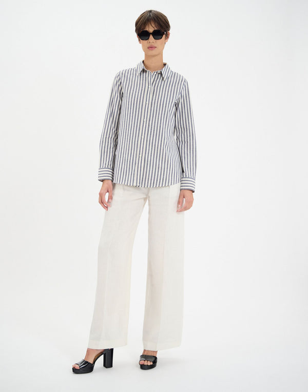 Ines De La Fressange Chemise Martin En Coton Bleue