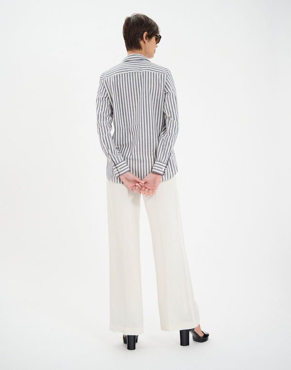 Ines De La Fressange Chemise Martin En Coton Bleue