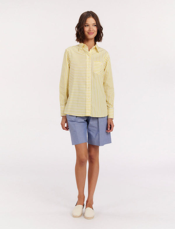 Ines De La Fressange Chemise Maureen Rayée Jaune
