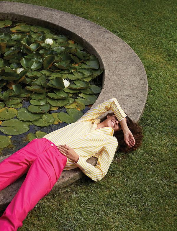 Ines De La Fressange Chemise Maureen Rayée Jaune