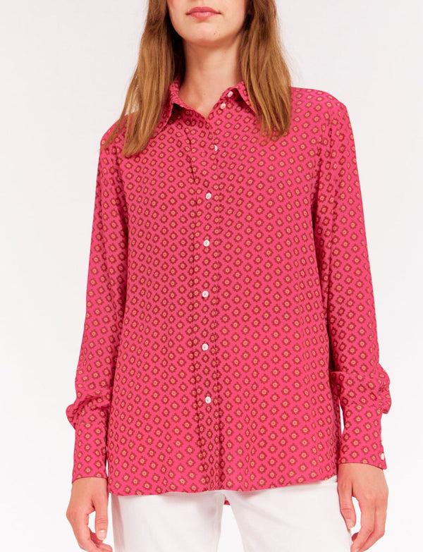 Ines De La Fressange Chemise Maureen Rose En Crêpe