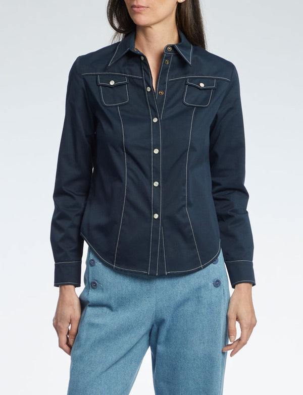 Ines De La Fressange Chemise Myrna Bleu Marine