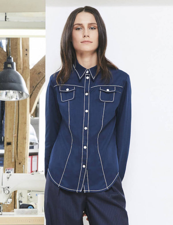 ines de la fressange Chemise Myrna bleu marine