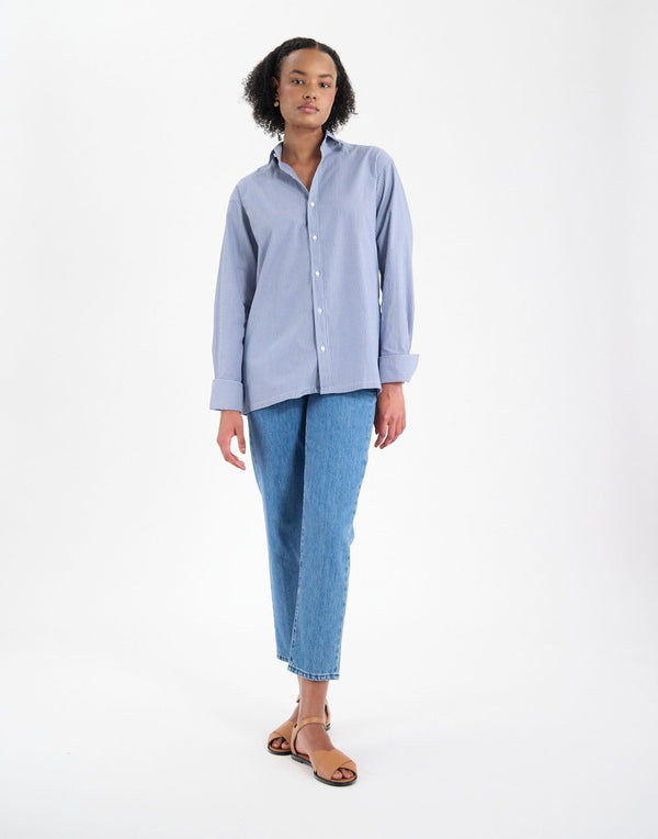 Ines De La Fressange Chemise Nova En Coton Bleue