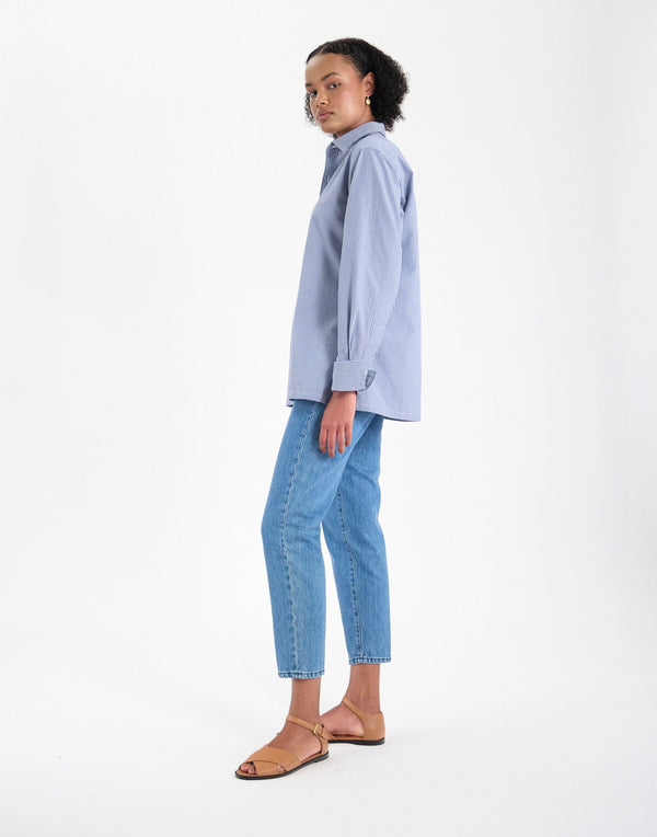 Ines De La Fressange Chemise Nova En Coton Bleue