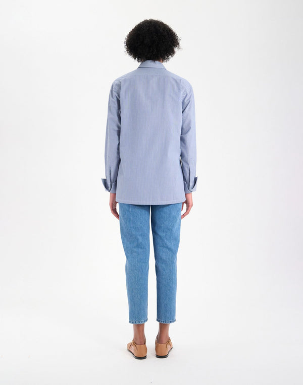 Ines De La Fressange Chemise Nova En Coton Bleue