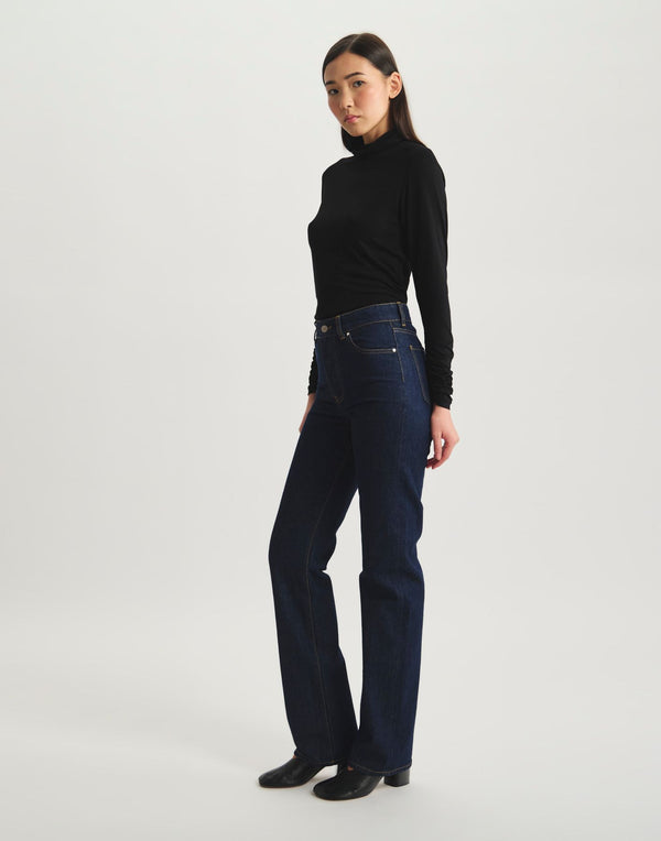 Ines De La Fressange Jean Neil En Coton Marine