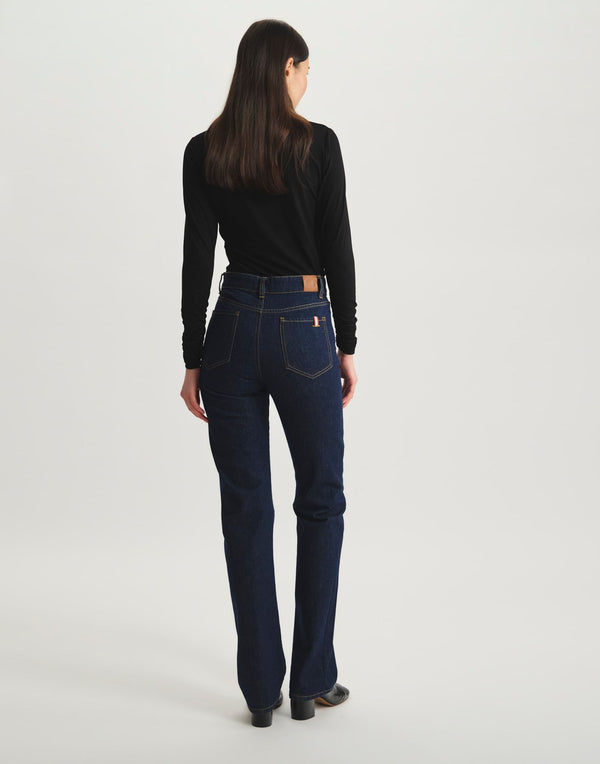 Ines De La Fressange Jean Neil En Coton Marine