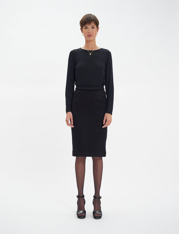 Ines De La Fressange Jupe Gabriela En Laine Noire