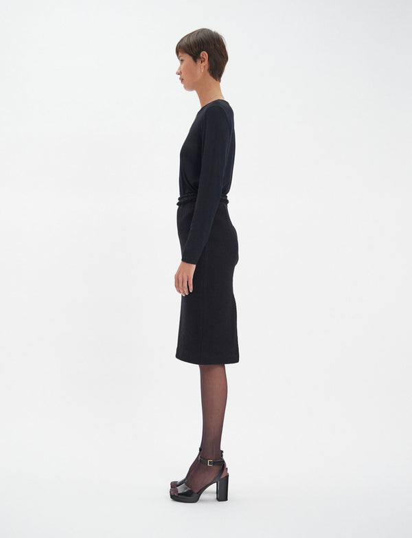 Ines De La Fressange Jupe Gabriela En Laine Noire