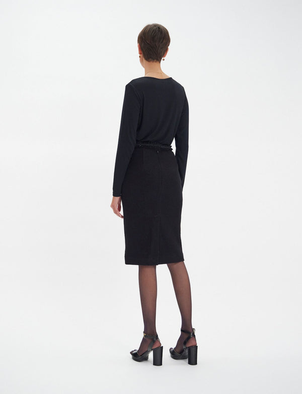 Ines De La Fressange Jupe Gabriela En Laine Noire