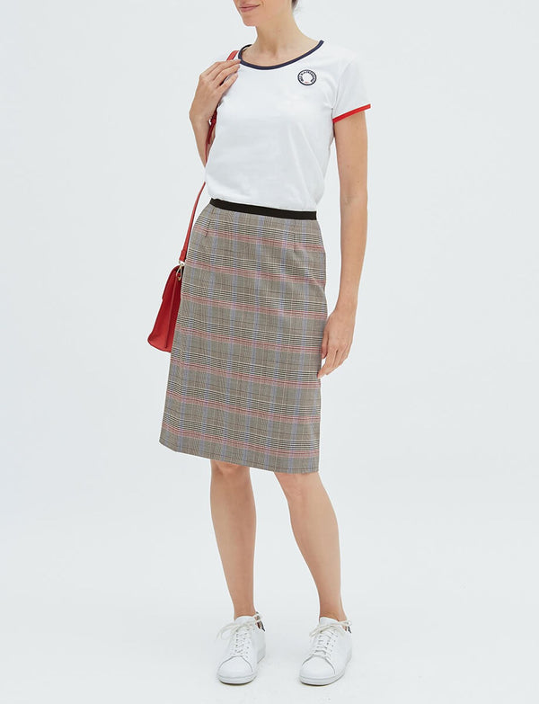 Ines De La Fressange Jupe Rika En Laine Gris