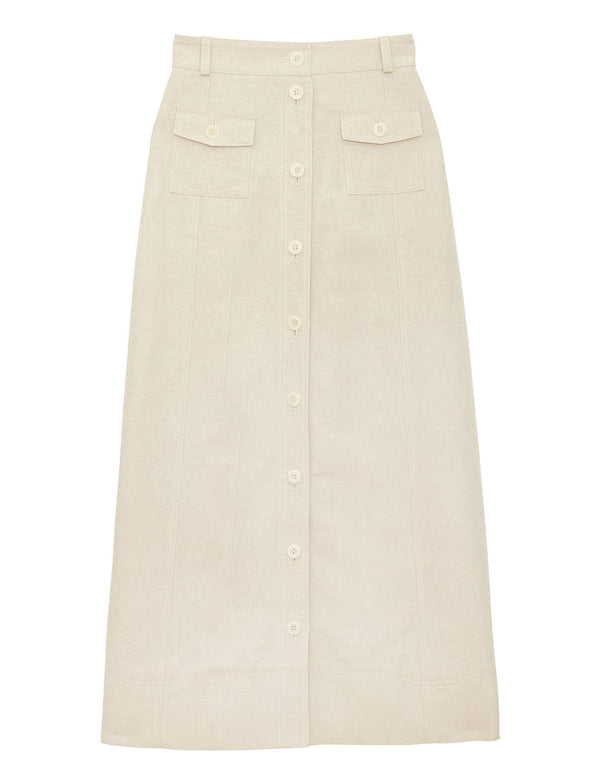 ines de la fressange Jupe Tatiana écru lin