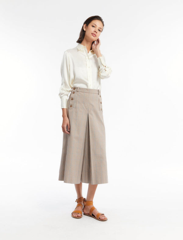 Ines De La Fressange Jupe Yona Beige à Carreaux
