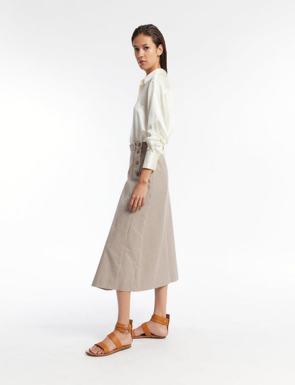 Ines De La Fressange Jupe Yona Beige à Carreaux