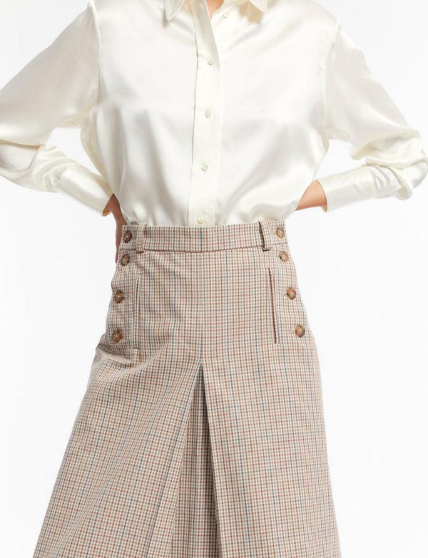 Ines De La Fressange Jupe Yona Beige à Carreaux