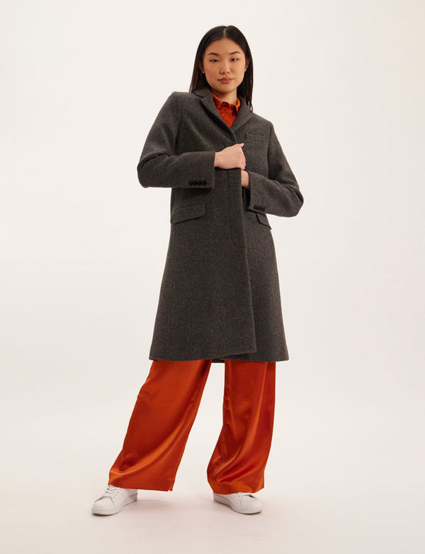 Ines De La Fressange Manteau Franck Gris 100% Laine