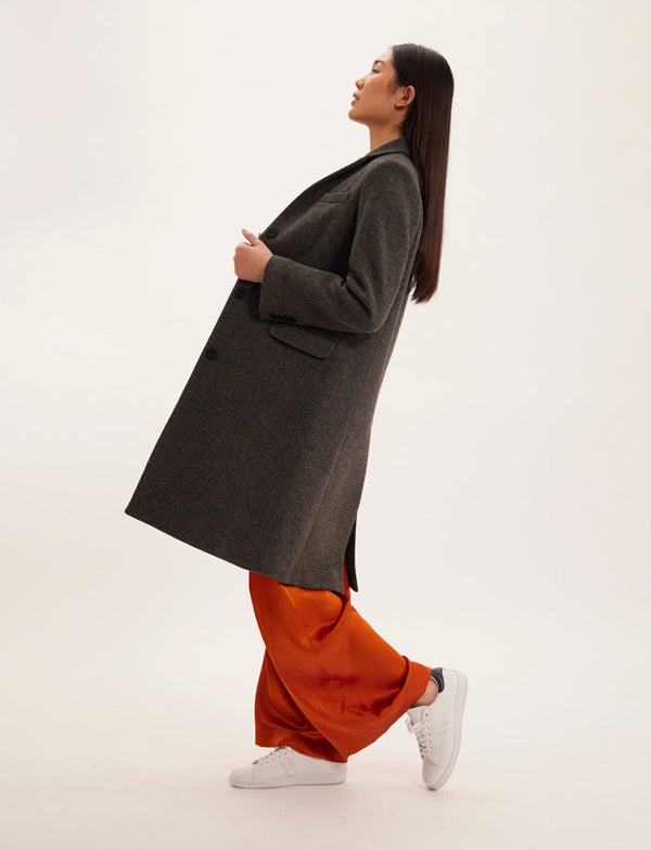 Ines De La Fressange Manteau Franck Gris 100% Laine