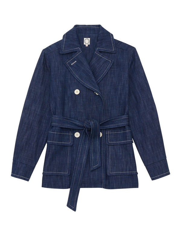 ines de la fressange Manteau Romaric bleu denim