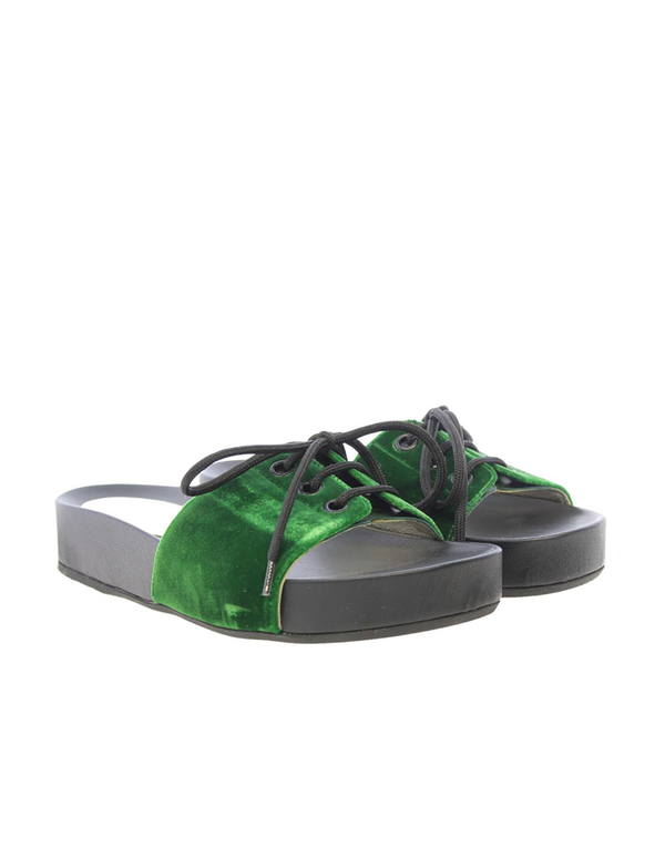 Ines De La Fressange Mule à Lacets Vert