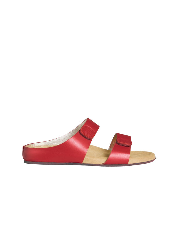 ines de la fressange Mules Delia cuir rouge
