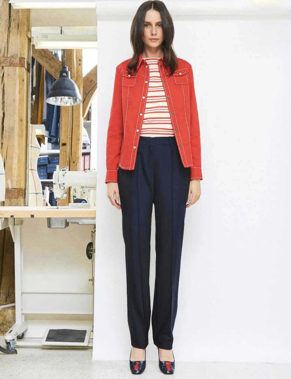 Ines De La Fressange Pantalon Anatole Bleu Marine