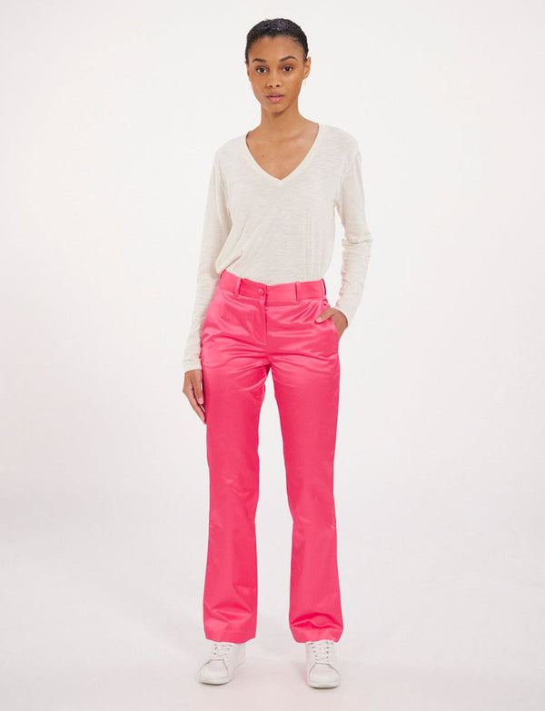 Ines De La Fressange Pantalon Francisco Satin Rose