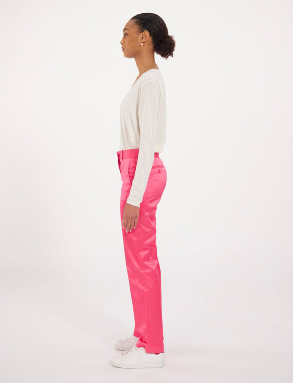 Ines De La Fressange Pantalon Francisco Satin Rose
