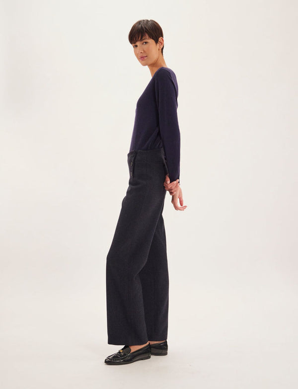 Ines De La Fressange Pantalon Gabriel Bleu Et Noir